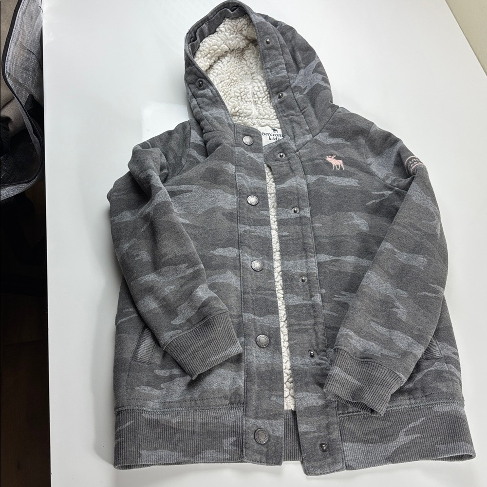 Abercrombie Kids Cream Sherpa Jacket
